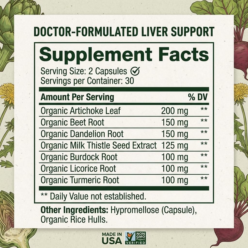 Hippie Farms Milk Thistle Capsules open bottle with capsules