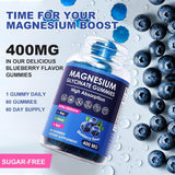 HISOKOI Magnesium Gummies 400mg in a bowl with fresh blueberries