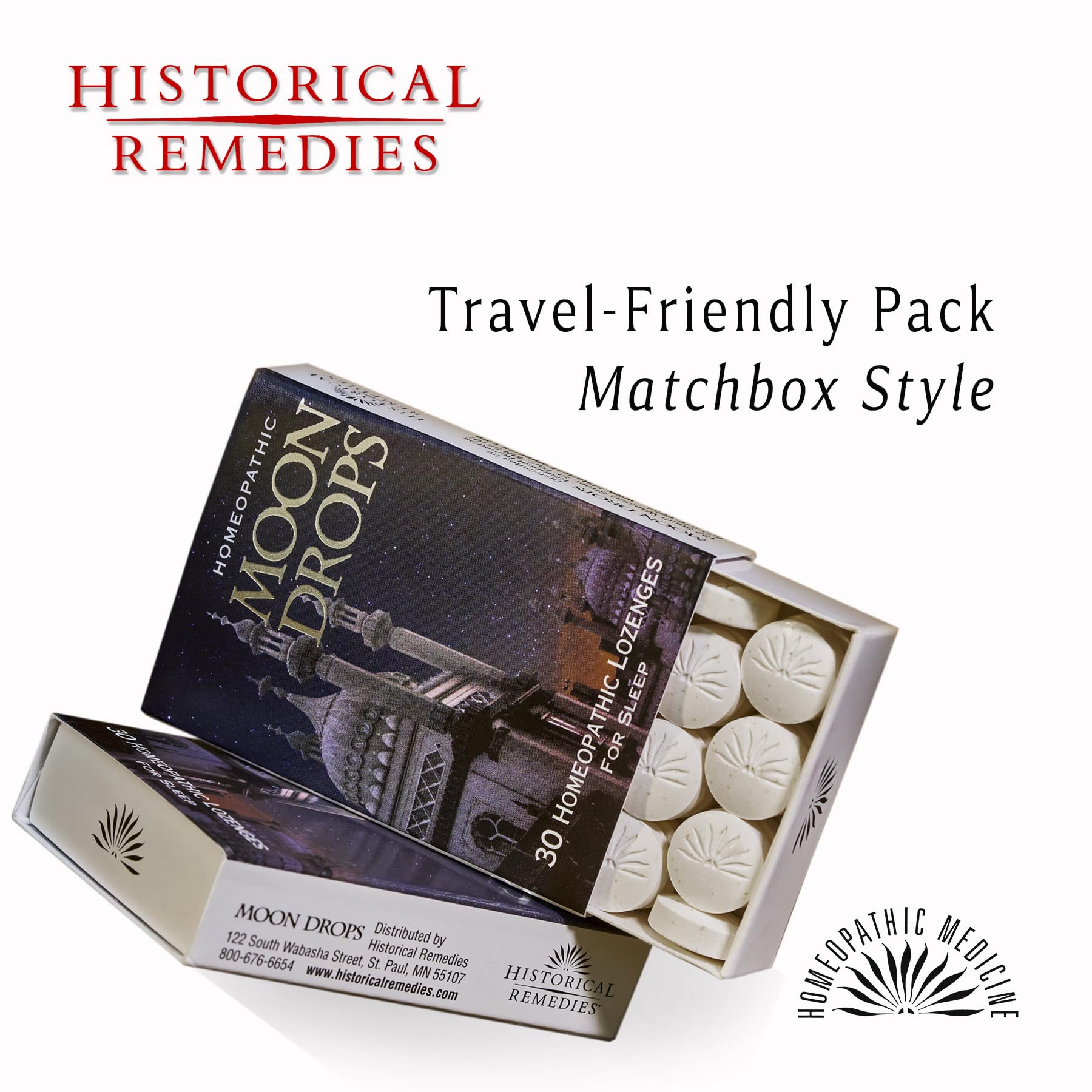 Historical Remedies Moon Drops Sleep Aid Lozenges pack side view