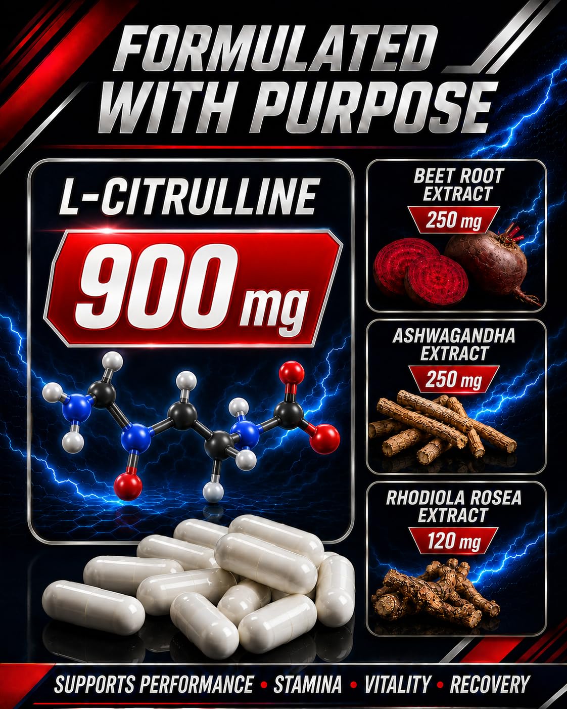 Hisunmer Men's Energy Support Capsules close-up of capsules