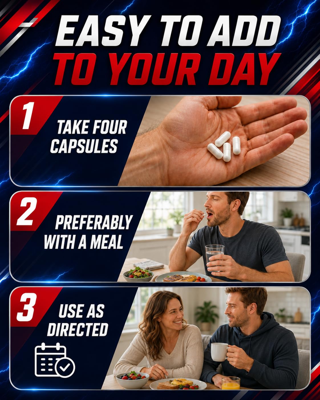 Hisunmer Men's Energy Support Capsules on a wooden table