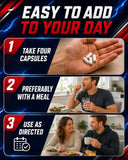 Hisunmer Men's Energy Support Capsules on a wooden table
