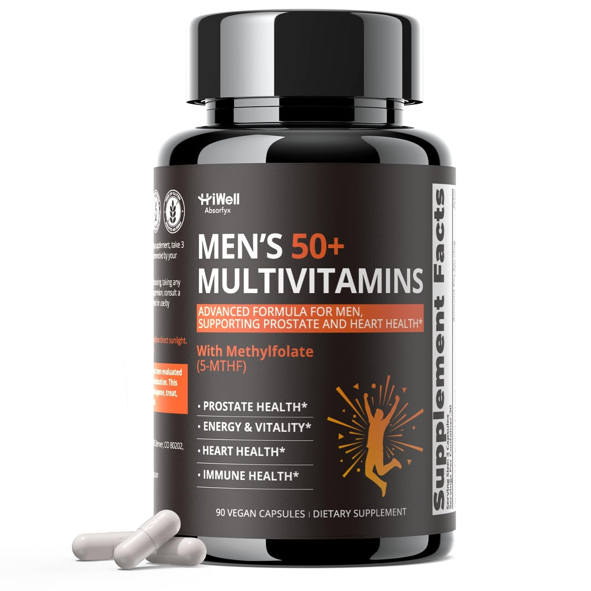 HiWell Absorfyx Men's 50+ Multivitamins front view of packaging