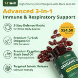 HiWell Oregano Oil Softgels 60-count back view