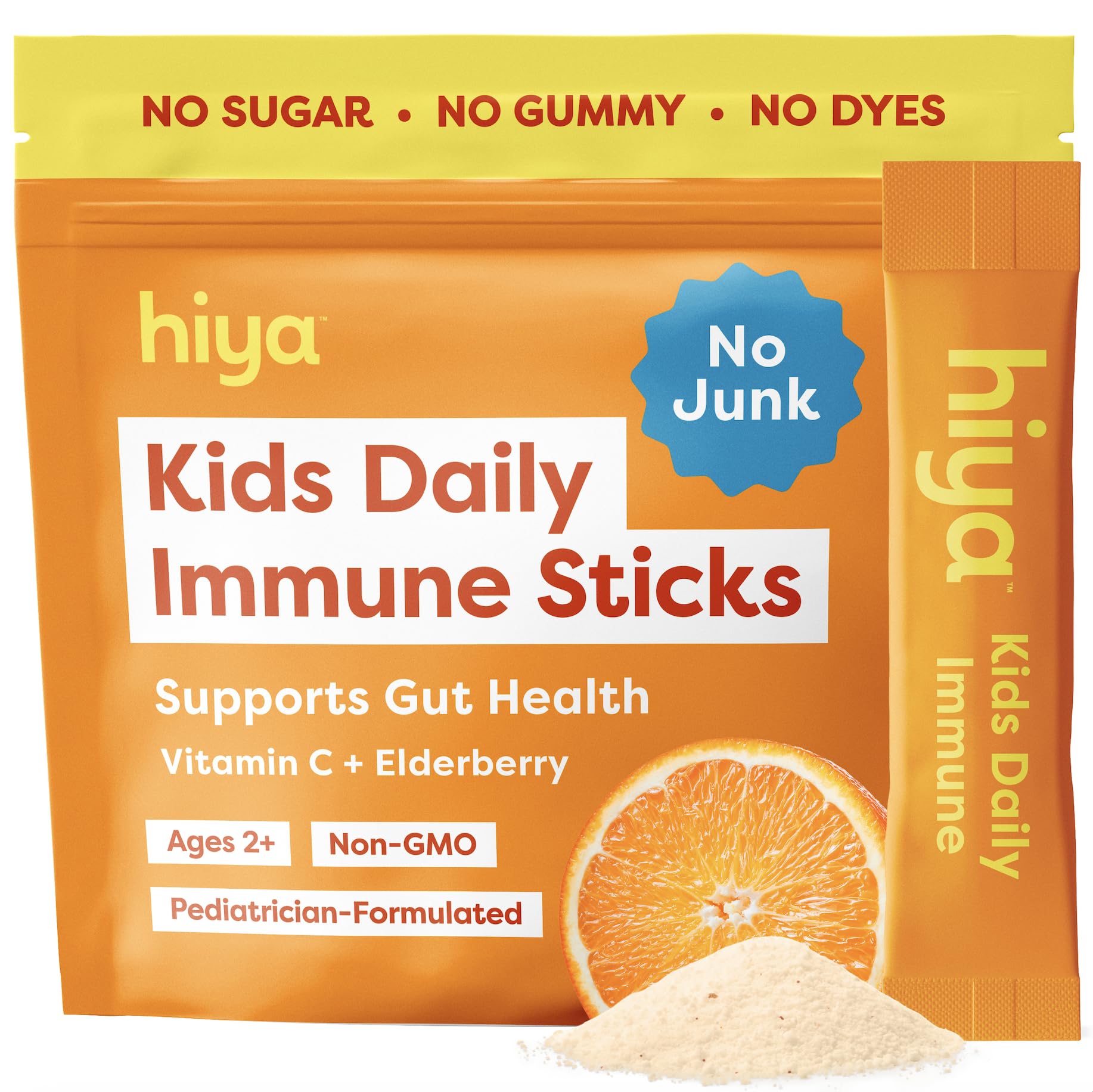 HIYA Daily daily wellness Support Elderberry Supplement Sticks packaging front view