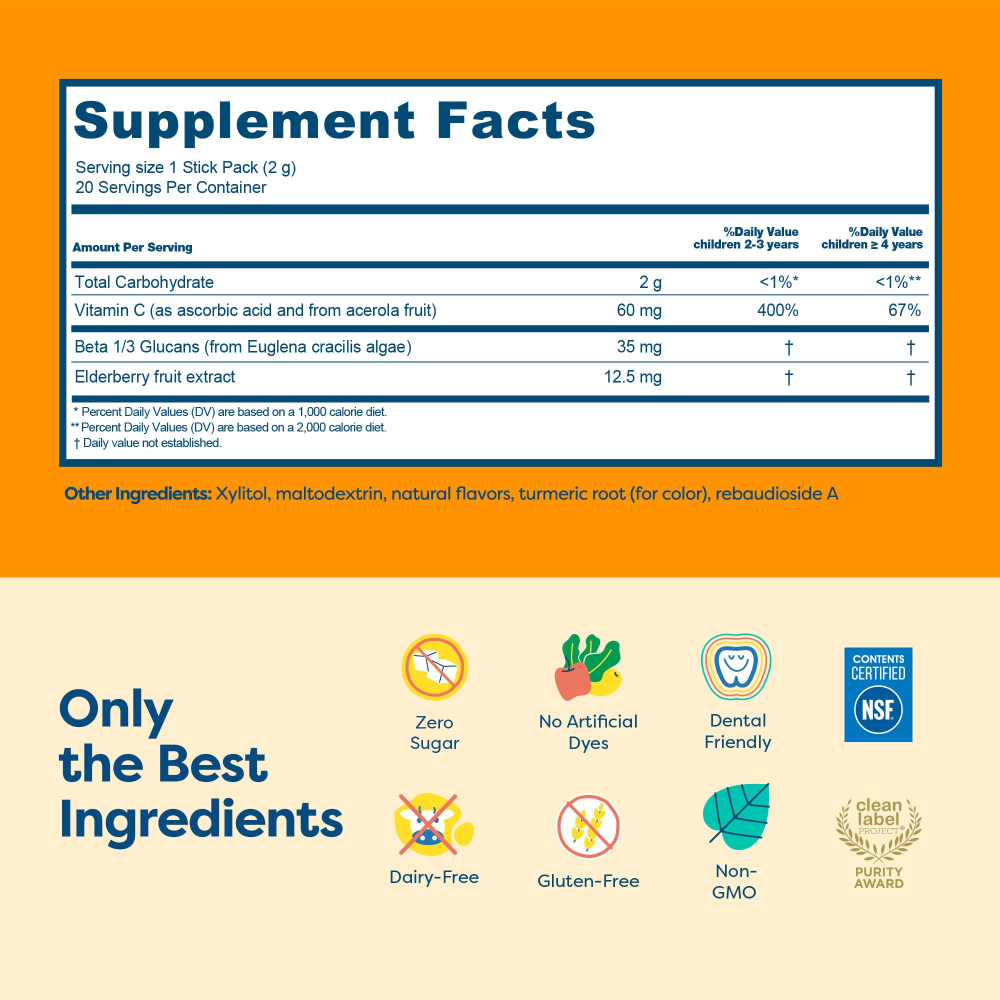 HIYA Daily daily wellness Support Elderberry Supplement Sticks showing individual stick