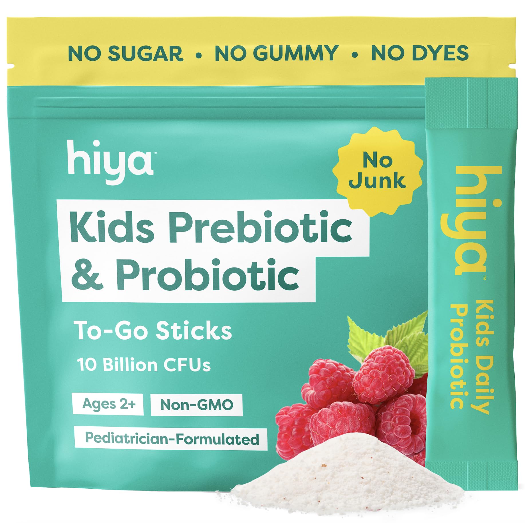 HIYA Kids Probiotic Sticks packaging front view