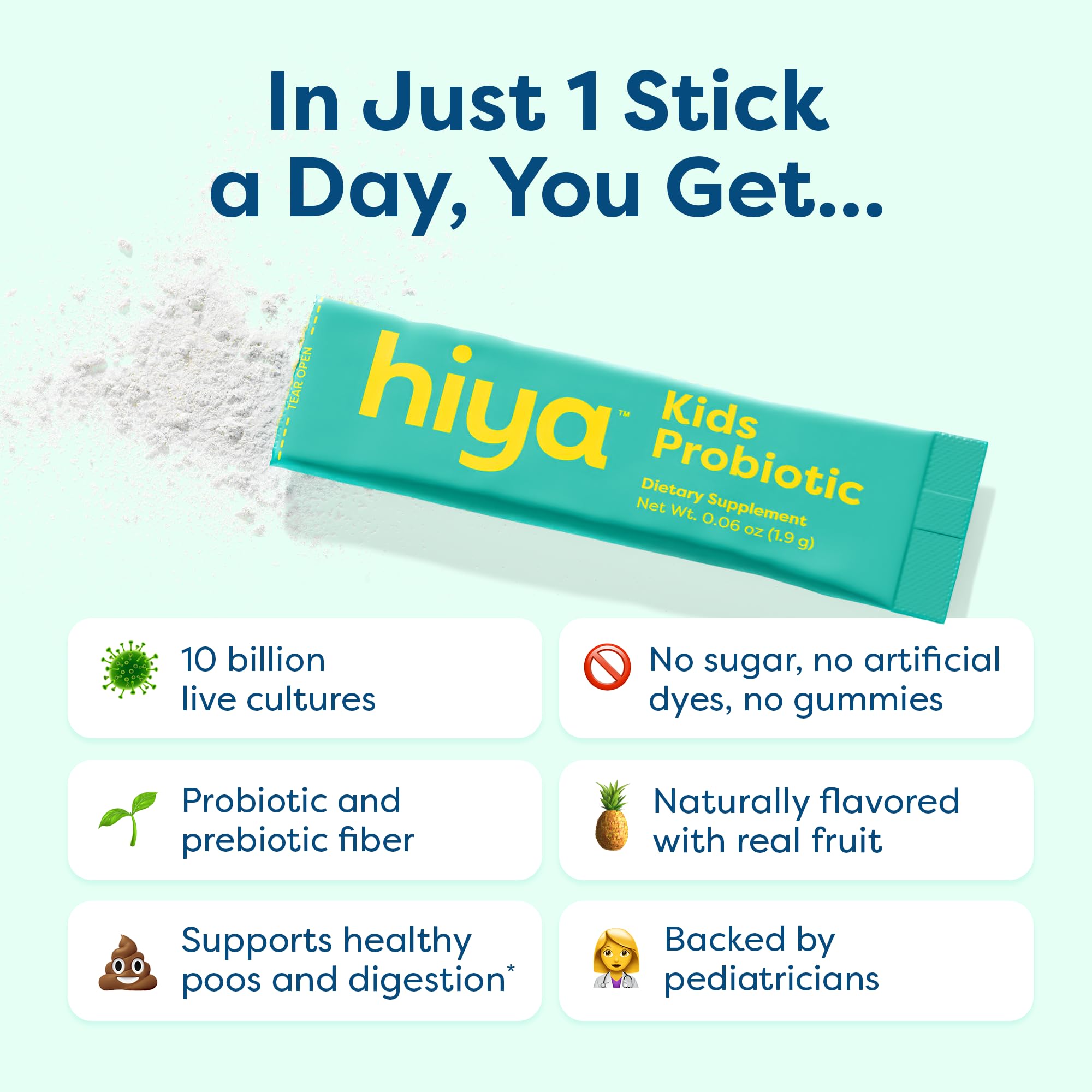HIYA Kids Probiotic Sticks strawberry flavour stick