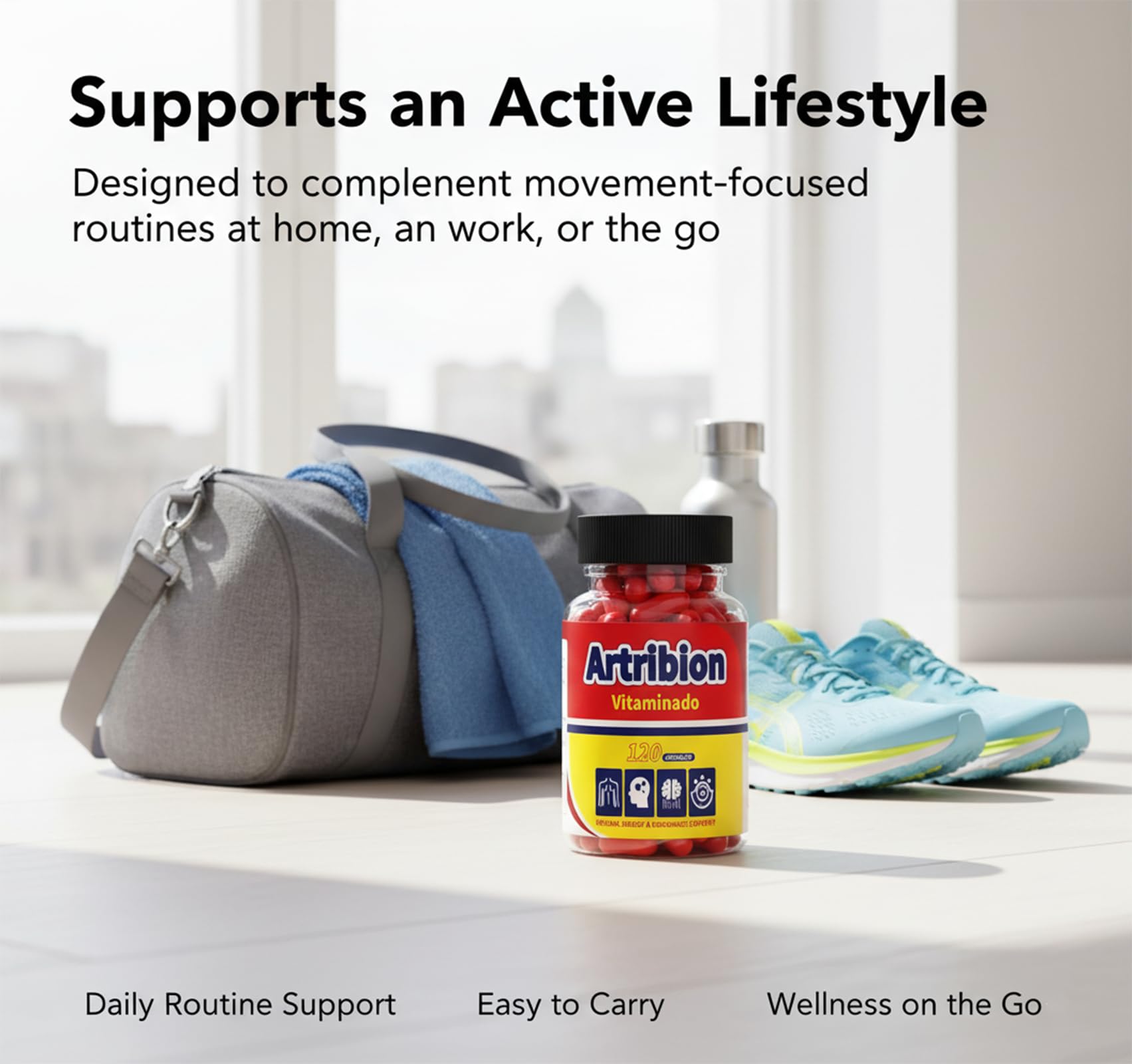 HKJHKJ Artribion Vitaminado capsules lifestyle scene on a desk