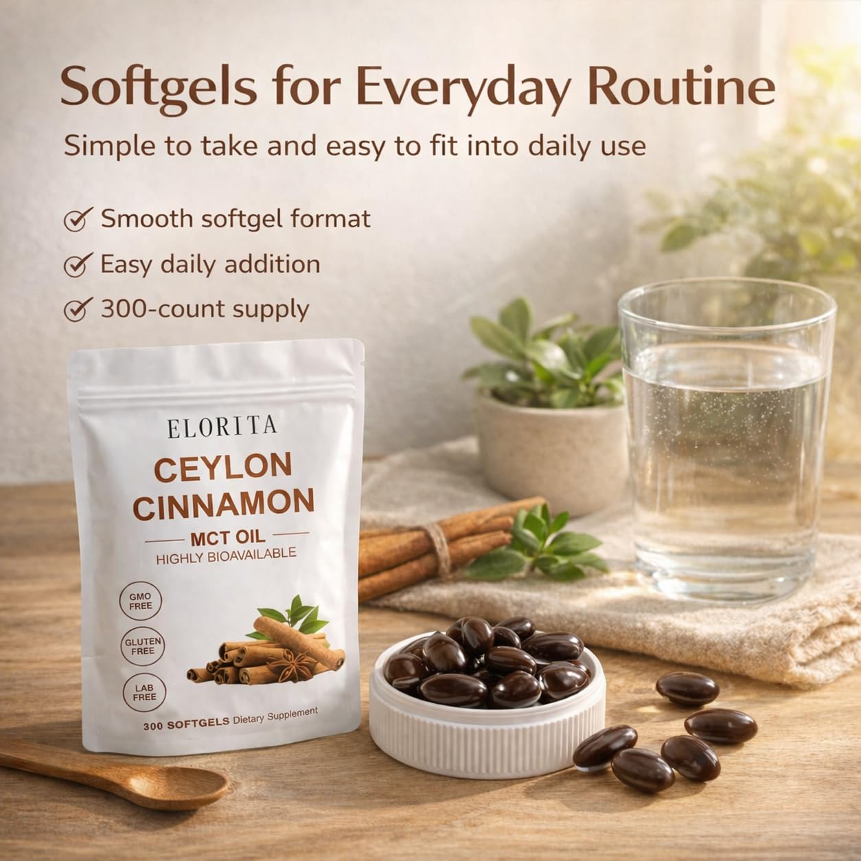 HKJHKJ True Ceylon Cinnamon Softgels in packaging