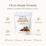 HKJHKJ True Ceylon Cinnamon Softgels open bottle with softgels