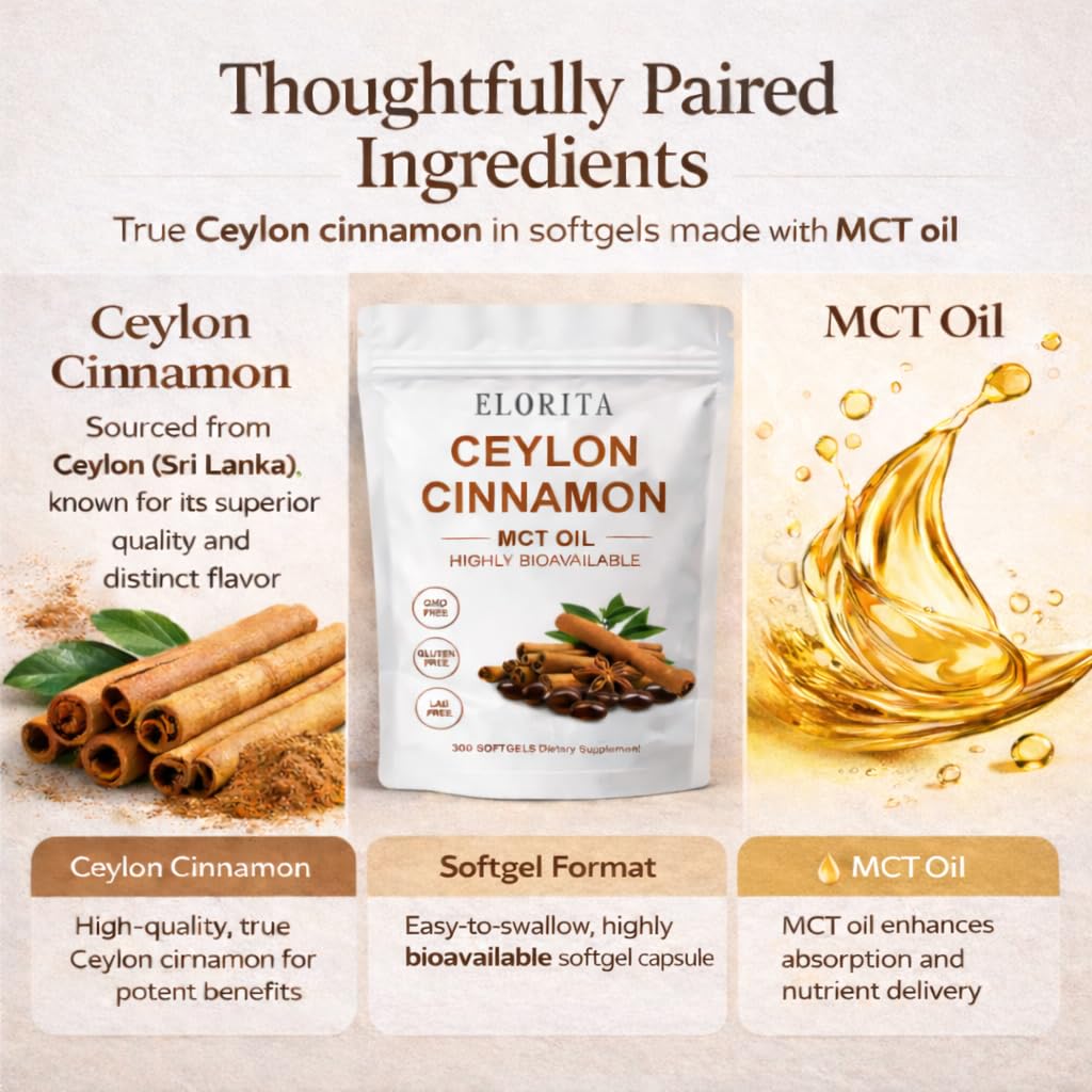HKJHKJ True Ceylon Cinnamon Softgels side view showing softgel