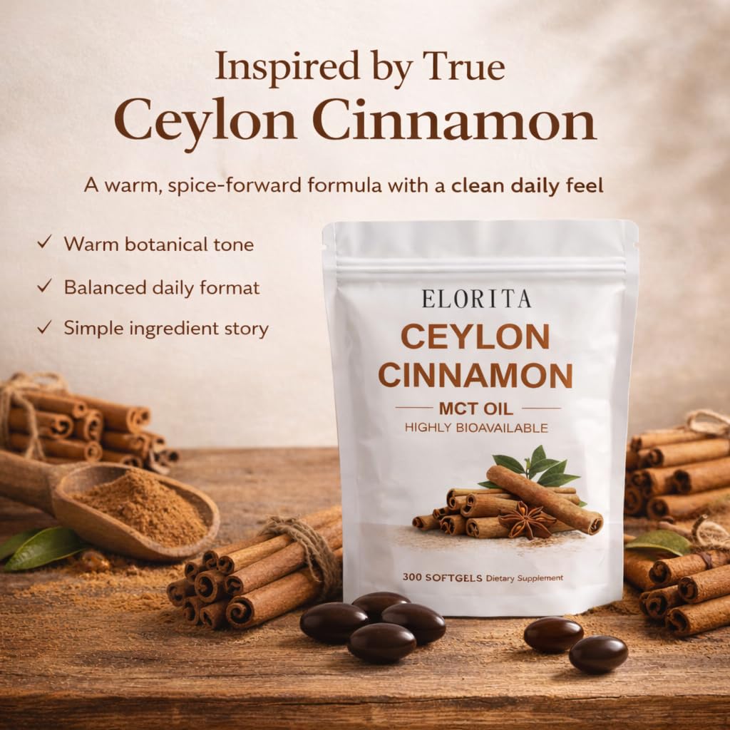 HKJHKJ True Ceylon Cinnamon Softgels with MCT oil label