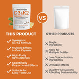 Hlonns Vitamin D3 & K2 softgel back view showing ingredients