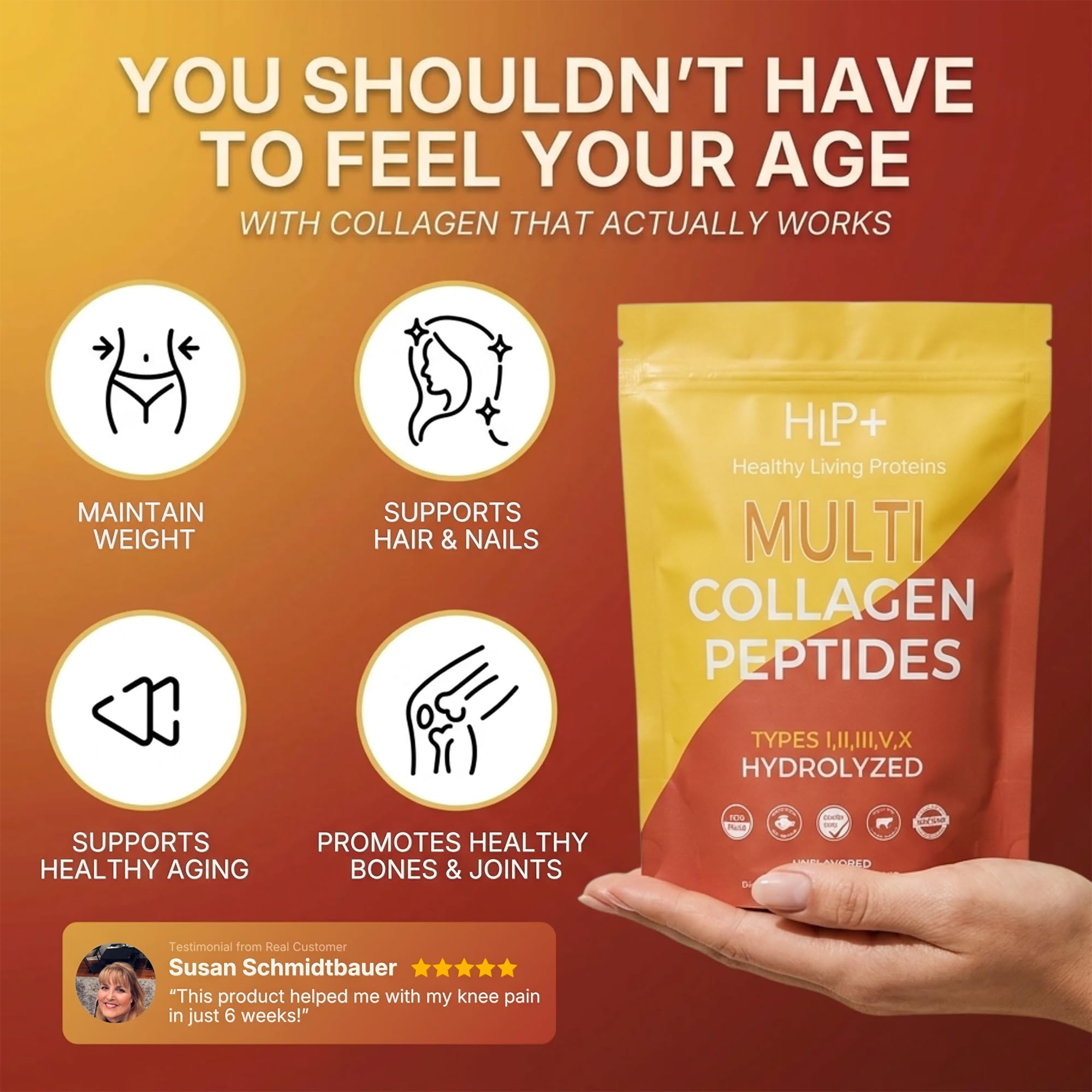HLP Multi Collagen Peptides in a smoothie