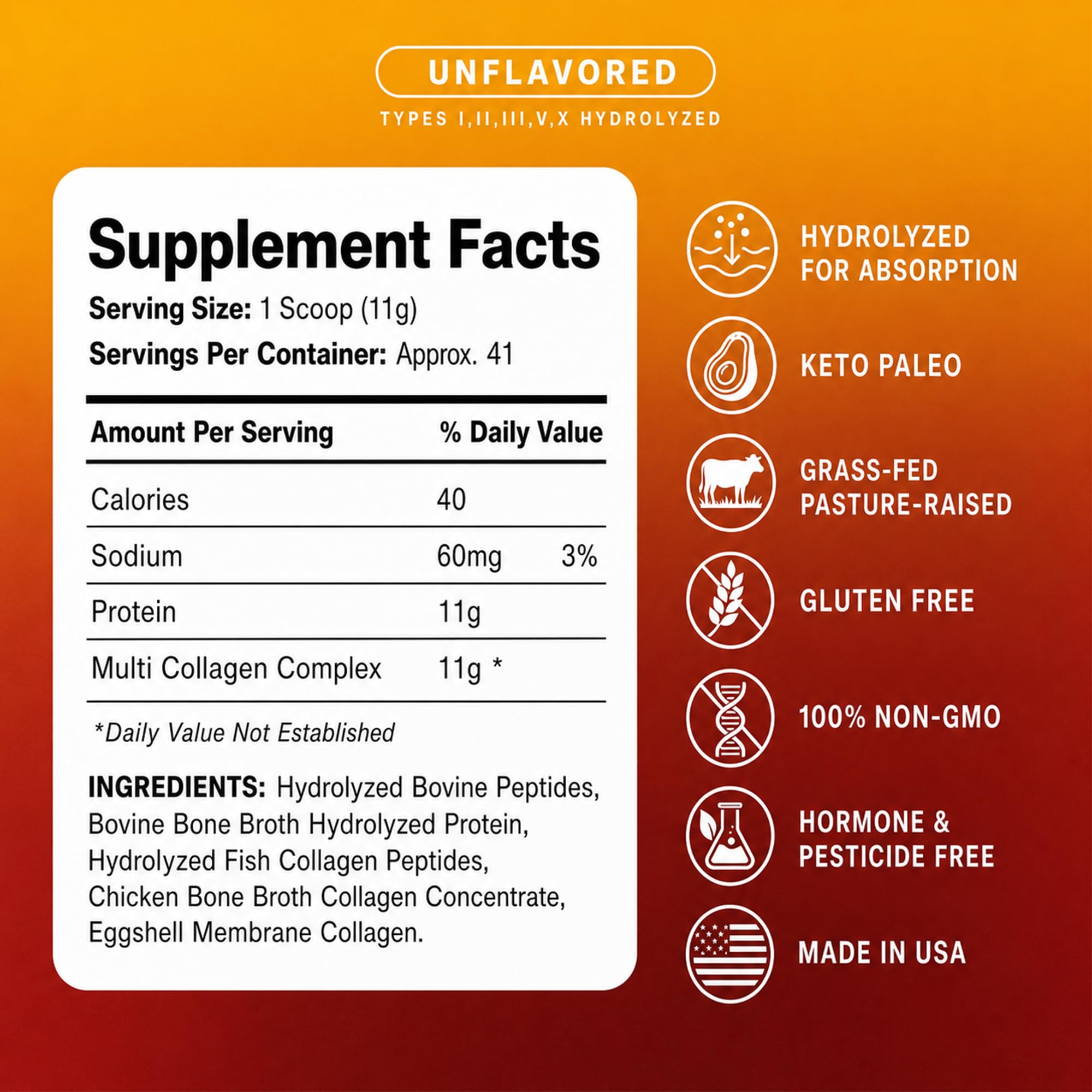 HLP Multi Collagen Peptides packaging side view