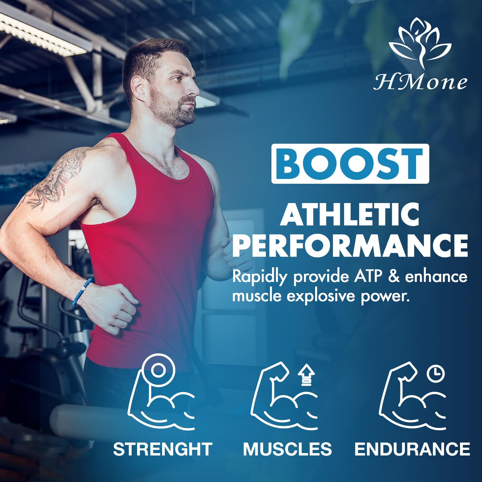 HMone Creatine Monohydrate Gummies with a handful of gummies