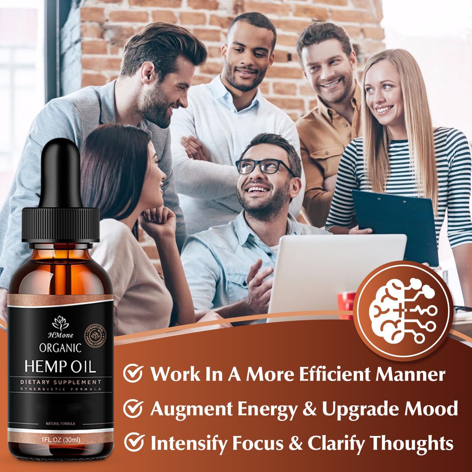 HMone Organic Hemp Oil close-up of label