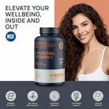 HMS Nutrition Liposomal Vitamin C 180 capsules bottle side view