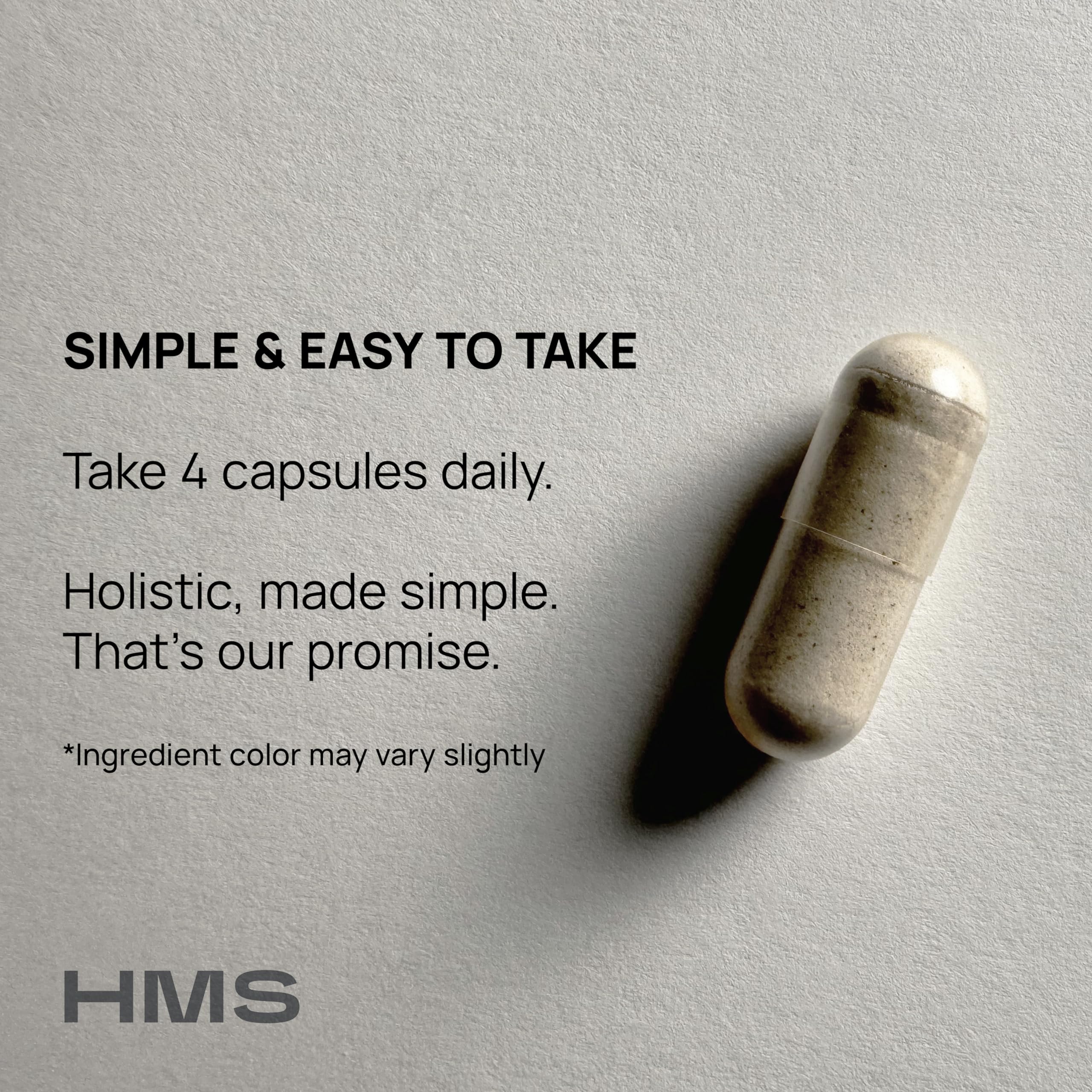 HMS Nutrition Royal Jelly capsules on a wooden surface