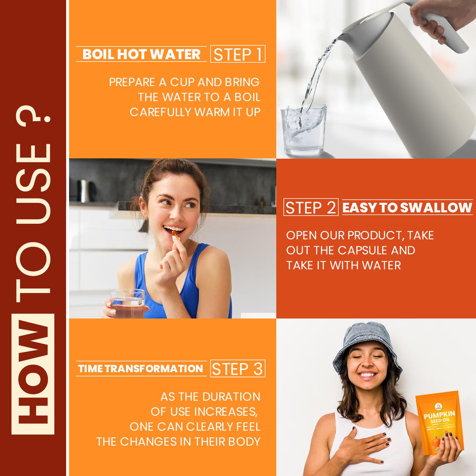 Hochornk Pumpkin Seed Oil with Saw Palmetto softgels lifestyle scene