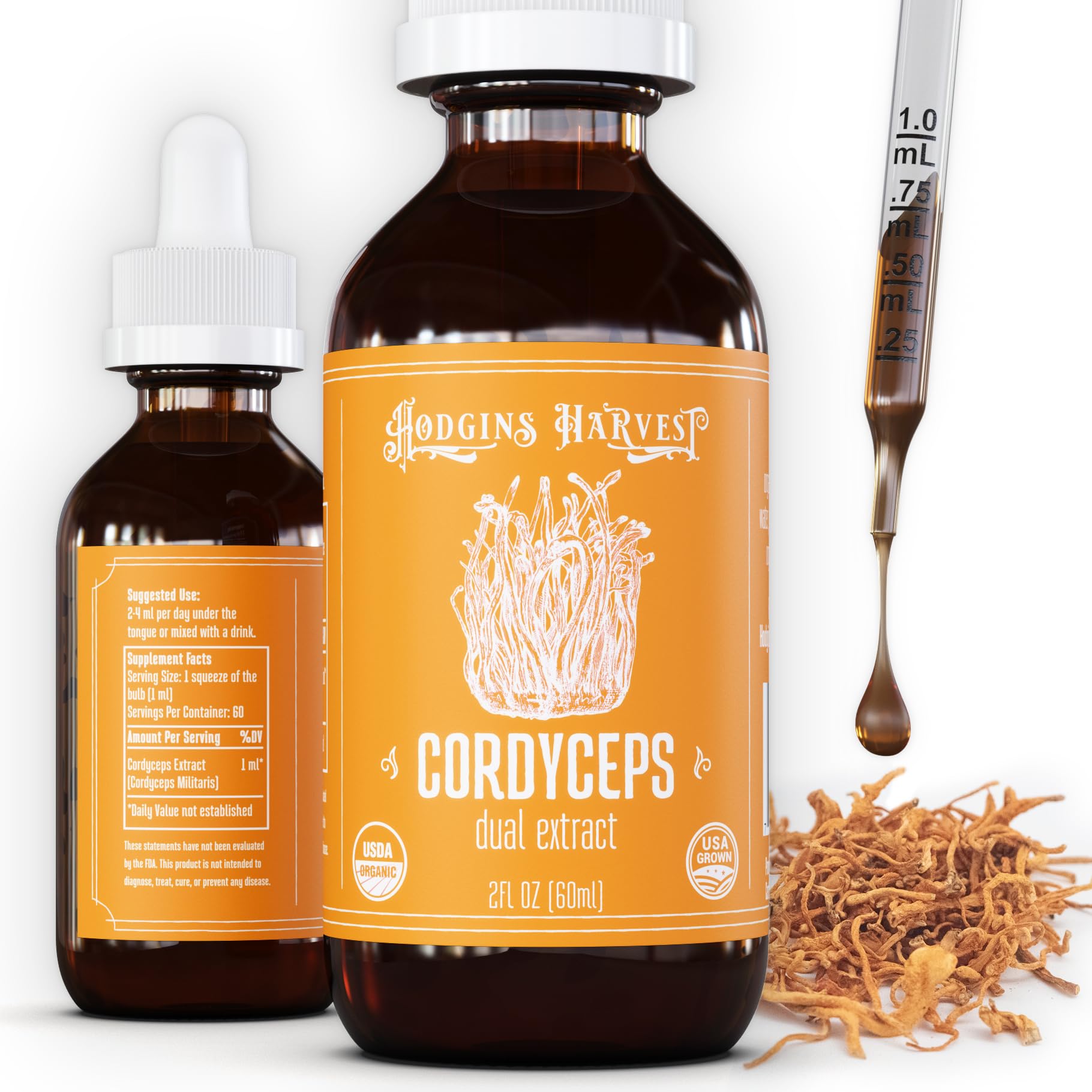 Hodgins Harvest Cordyceps Tincture 132g front view