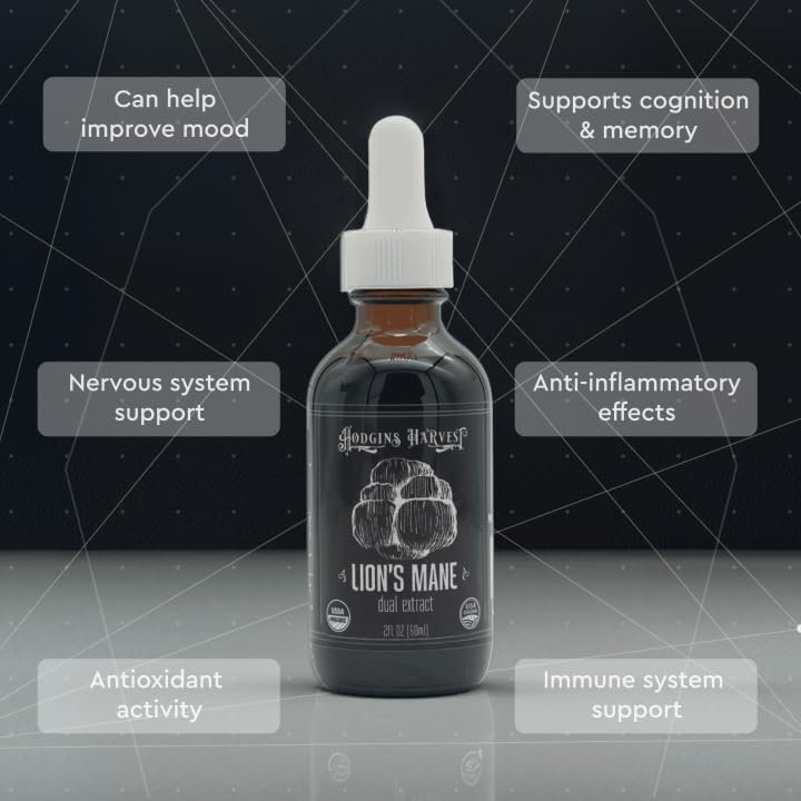 Hodgins Harvest Lion's Mane Mushroom Tincture label details