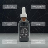 Hodgins Harvest Lion's Mane Mushroom Tincture label details