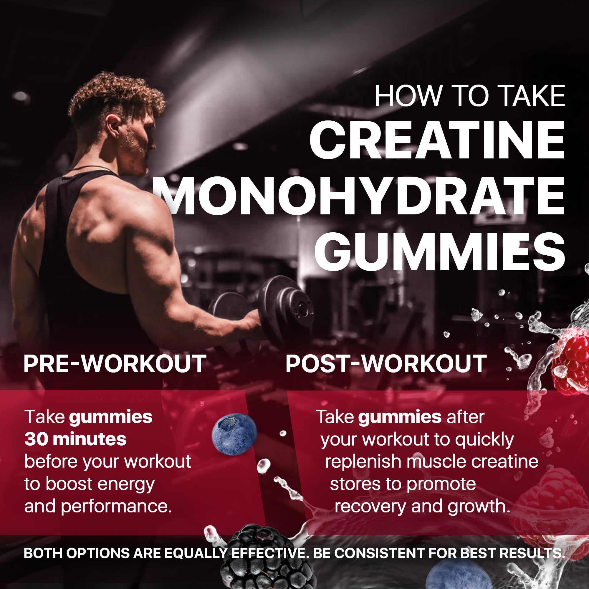 Hofnie Creatine Gummies lifestyle scene with fitness gear
