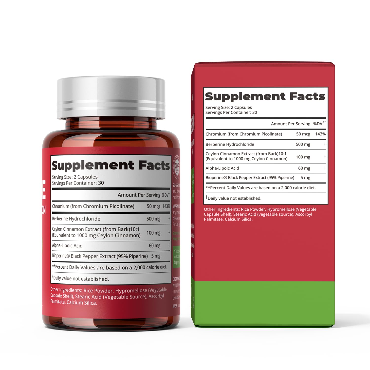 HojaSana Berberine Supplement lifestyle scene with healthy foods