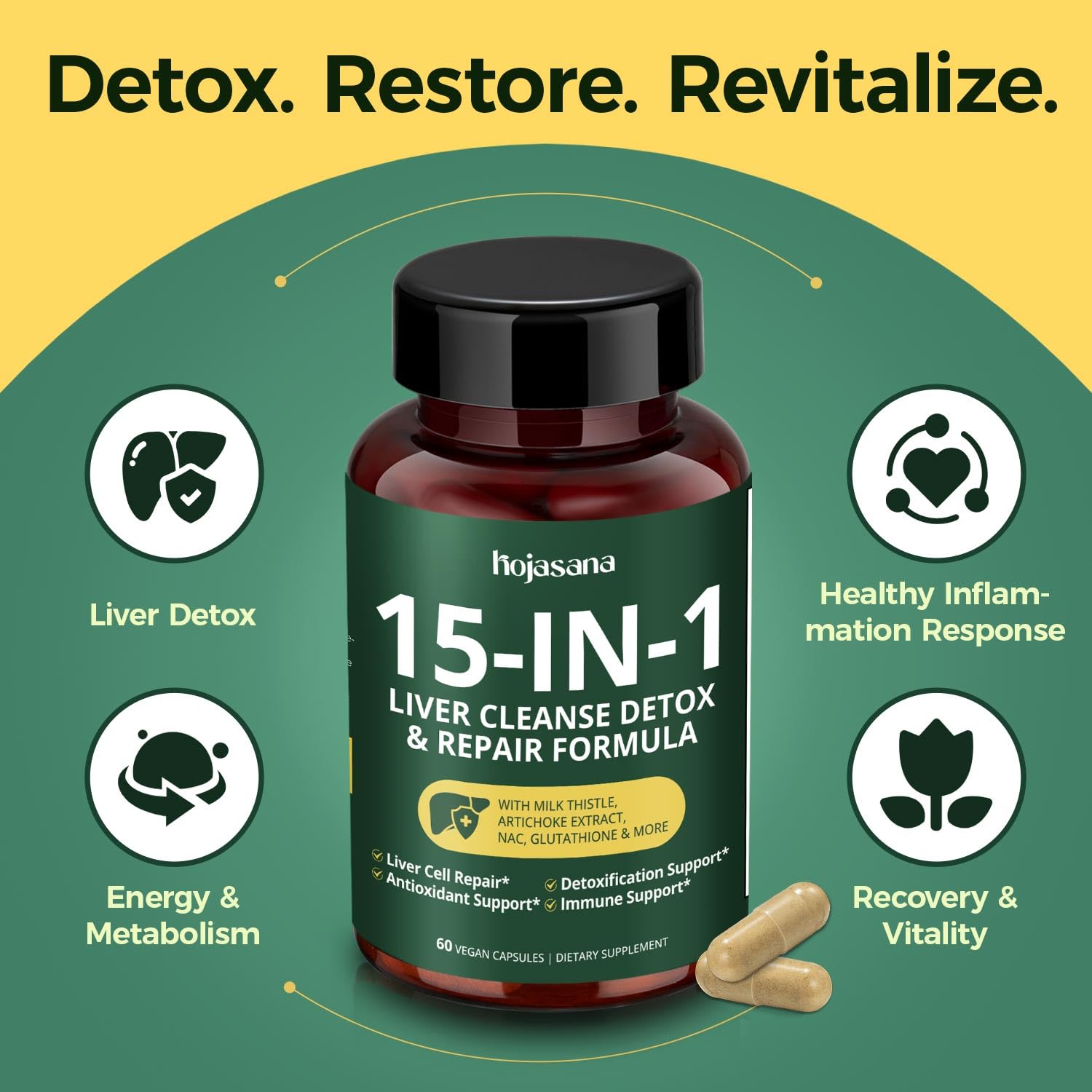 HojaSana Milk Thistle Supplement bottle with label