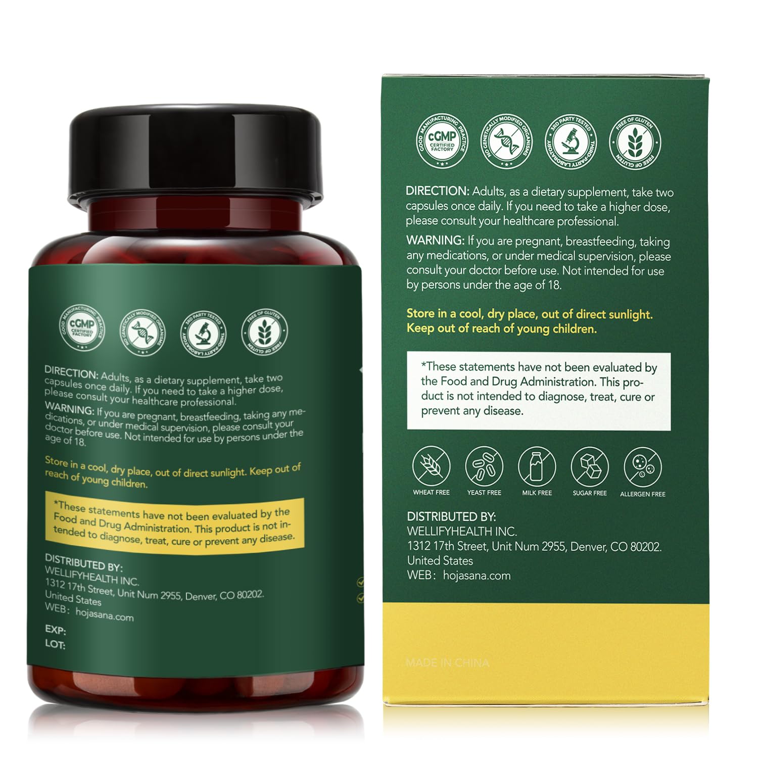 HojaSana Milk Thistle Supplement packaging details