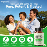 HojaSana Vitamin D3 & K2 softgels side view