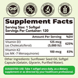 HojaSana Vitamin D3 & K2 softgels with measuring spoon