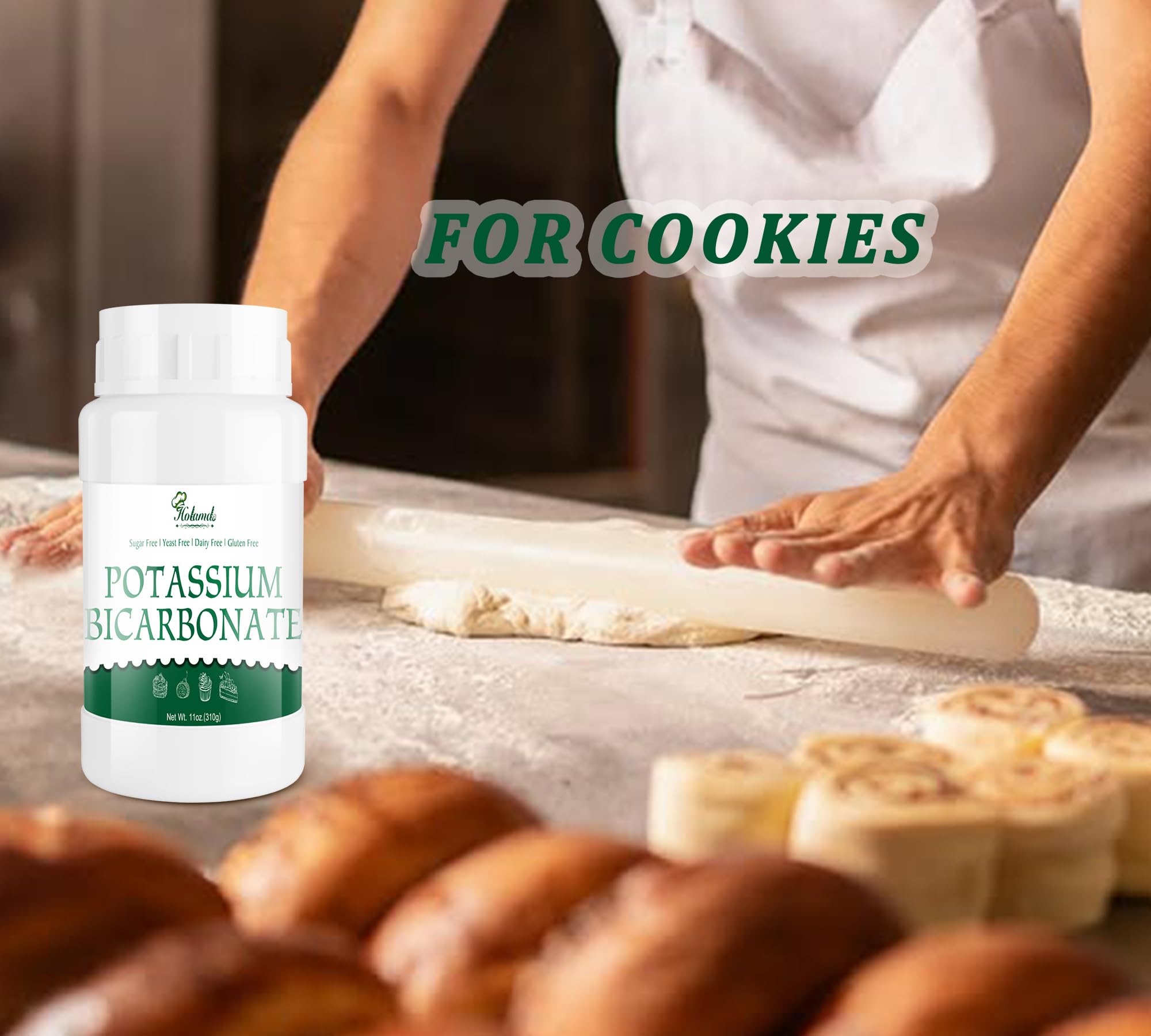 Holamdo Potassium Bicarbonate Powder 322g in a baking setting