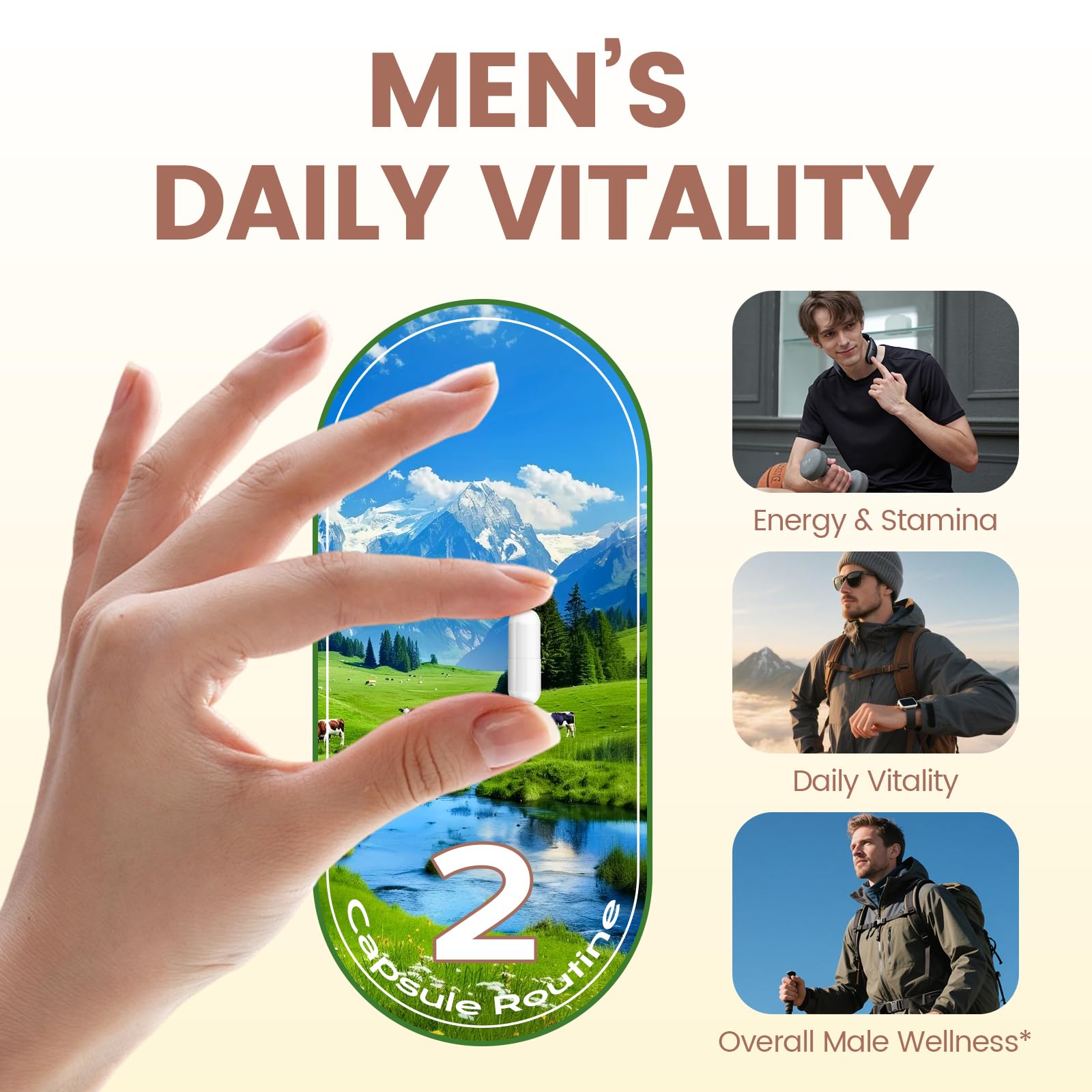 HOLINFRE Men's Beef Organ Formula 180 Capsules side view