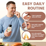HOLINFRE Men's Beef Organ Formula 180 Capsules with nutritional information