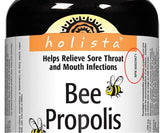 Holista Bee Propolis 500mg capsules with a measuring spoon