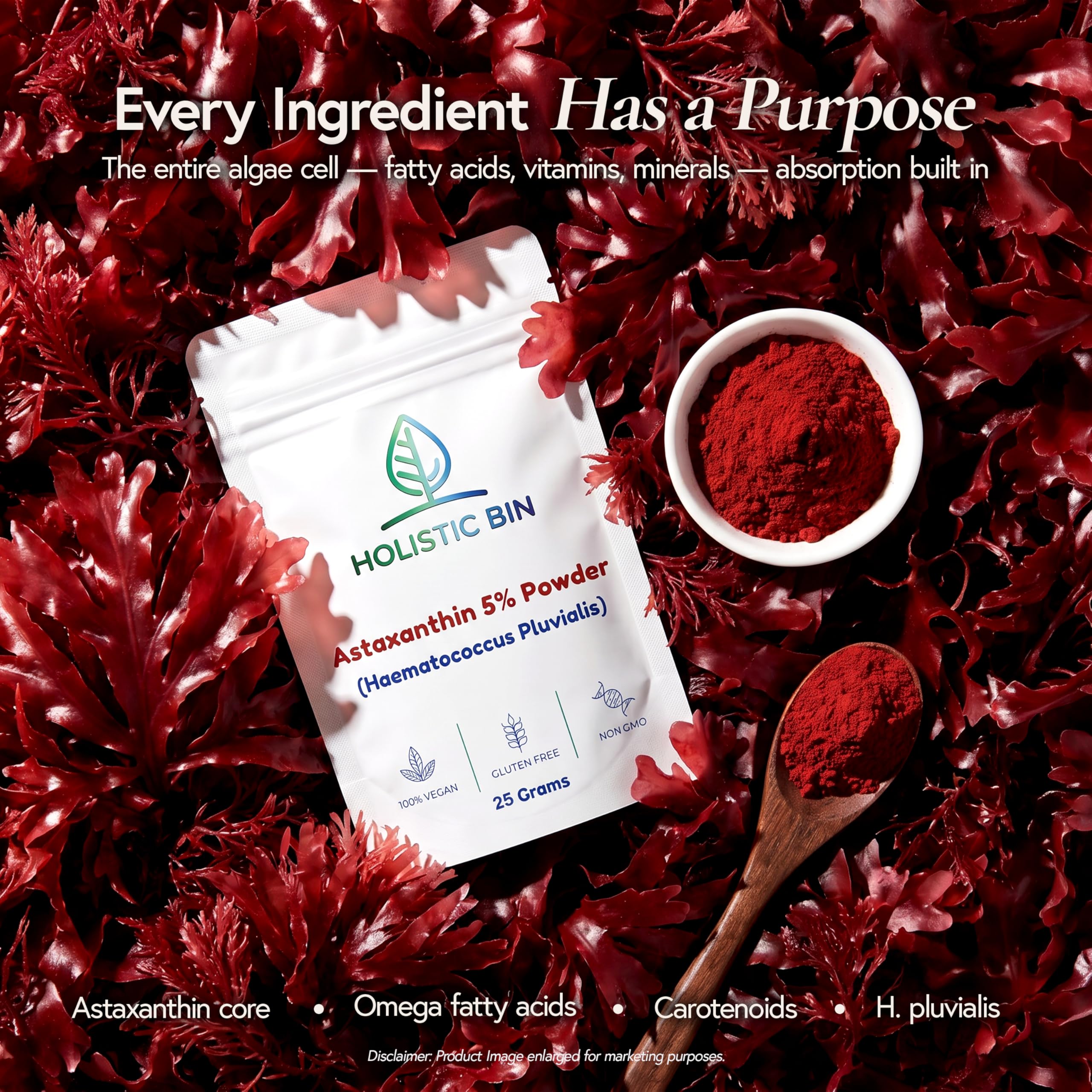 Holistic Bin Astaxanthin Powder mixed with carrier oil