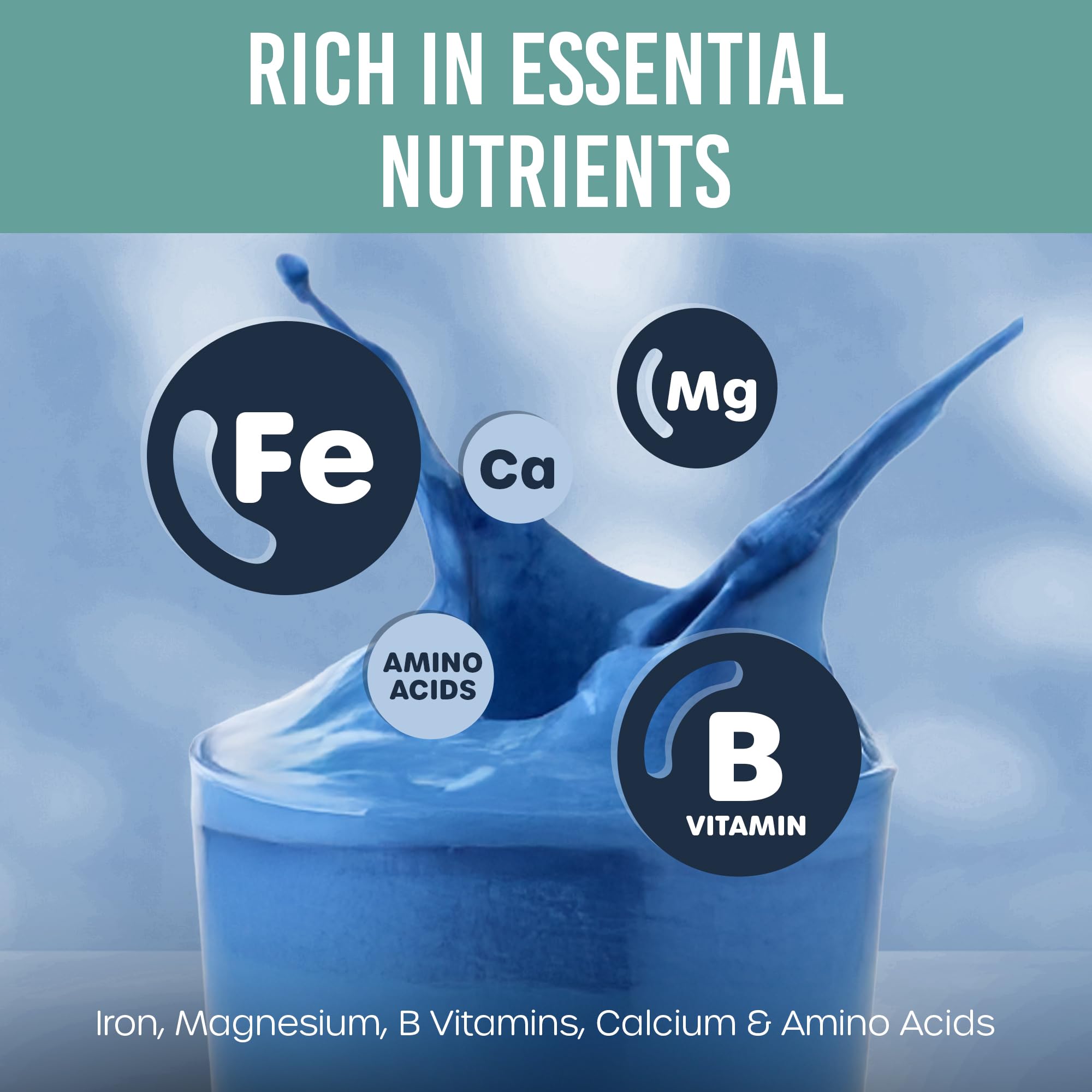 Holistic Bin Blue Spirulina Powder used in a smoothie