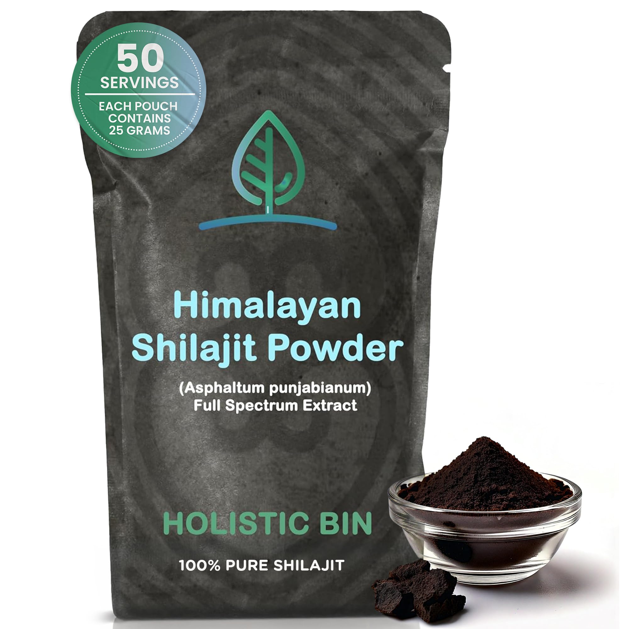 Holistic Bin Himalayan Shilajit Powder front view packaging