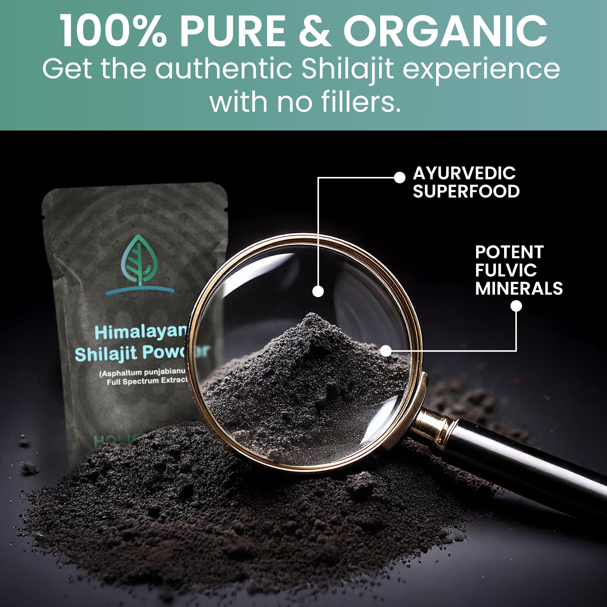 Holistic Bin Himalayan Shilajit Powder mixed in warm water