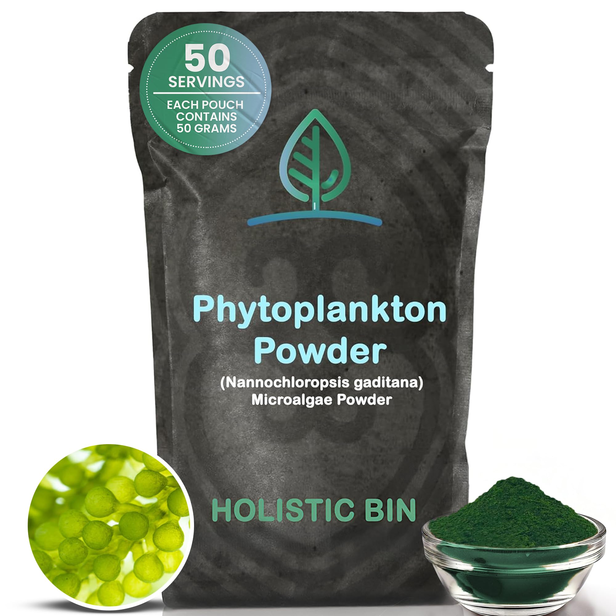 Holistic Bin Marine Phytoplankton Powder 50g front view