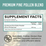 Holistic Bin Pine Pollen Capsules 500mg packaging