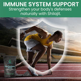 Holistic Bin Shilajit Resin lifestyle scene with smoothie