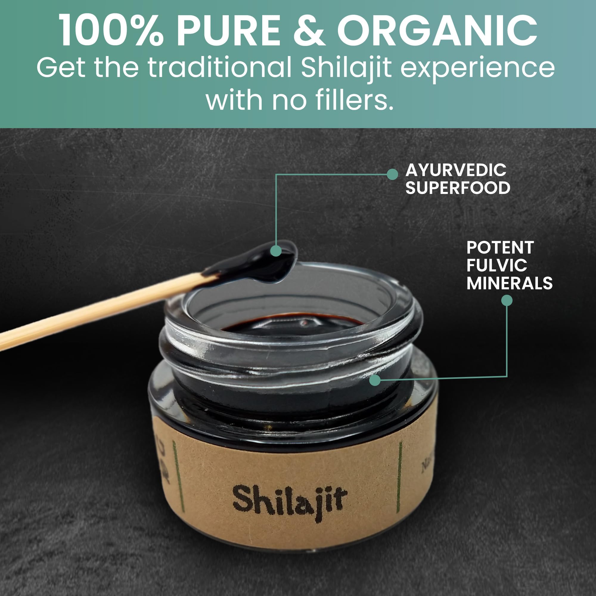Holistic Bin Shilajit Resin with herbal tea for consumption