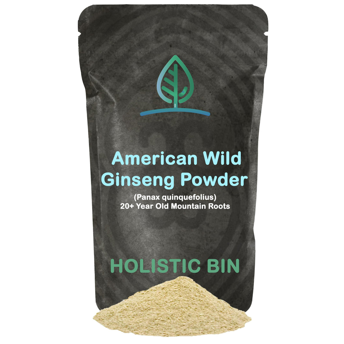 Holistic Bin Wild American Ginseng Root Powder front view