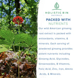 Holistic Bin Wild American Ginseng Root Powder in a bowl