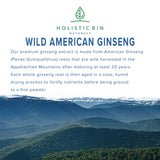 Holistic Bin Wild American Ginseng Root Powder packaging details