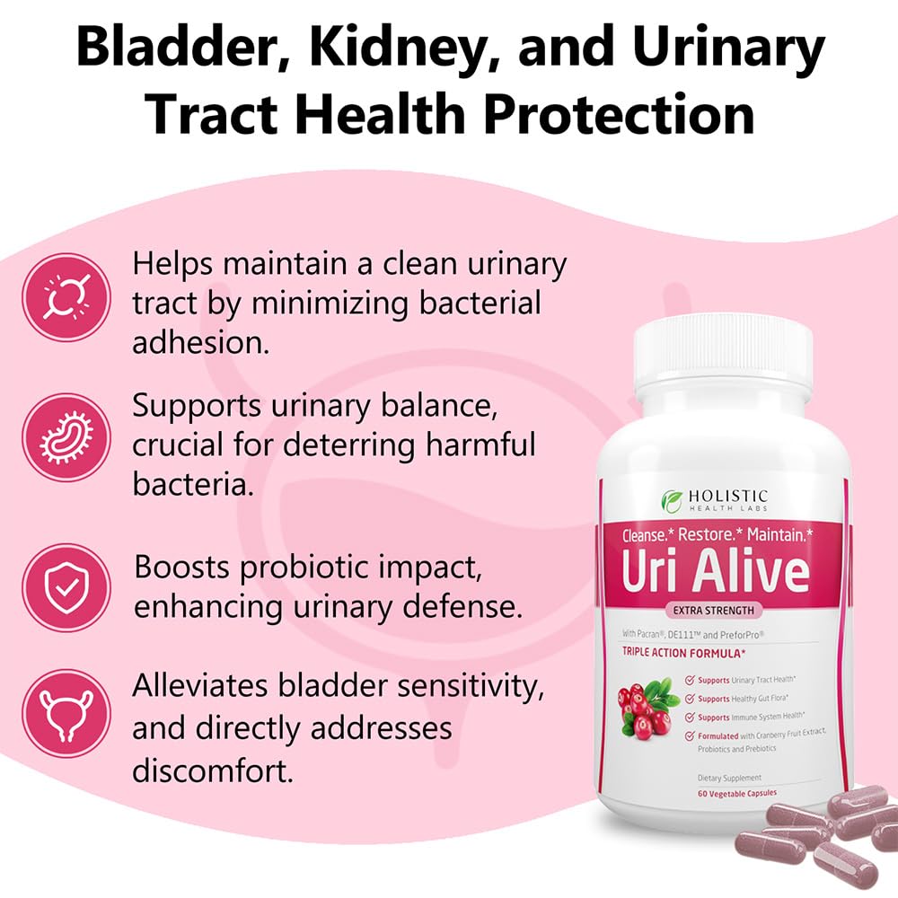 Holistic Health Labs Uri Alive Cranberry Supplement 68g capsule close-up